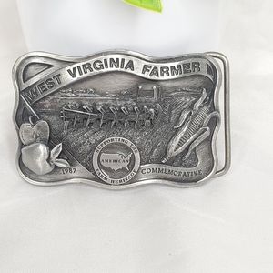 West Virginia Farmer 1987 Commerative Belt Buckle H Bryant